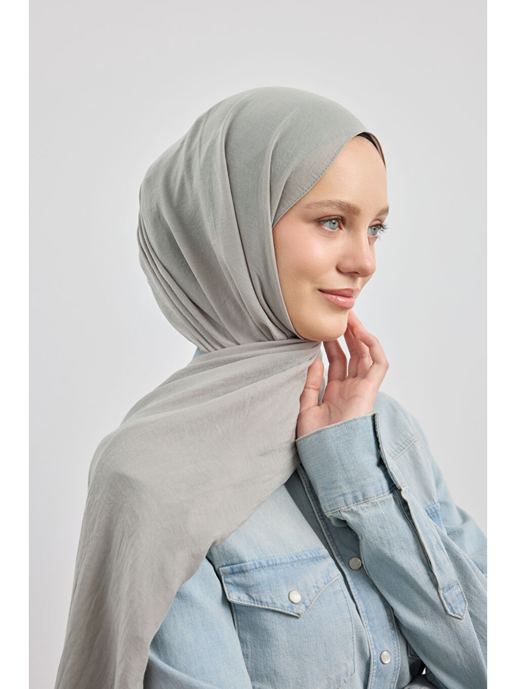 Organik Crash Şal Gri-1