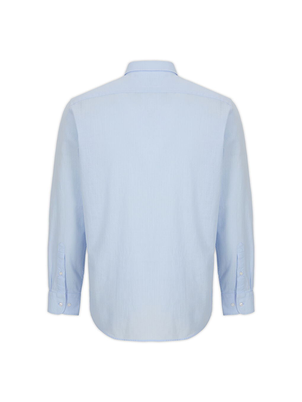 Mavi Uzun Kol Regular Fit Düğmeli Yaka Spor Pamuk Nefes Alabilen Keten Görünümlü Gömlek-6