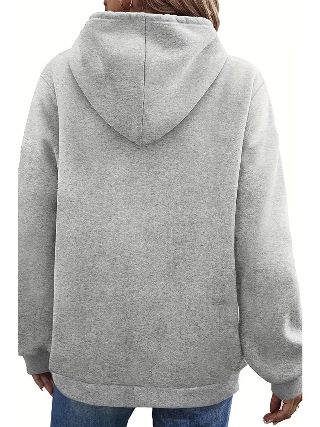 Gri Butterfly Ön Yazı Baskılı İçi Pamuklu Unisex Sweatshirt-3