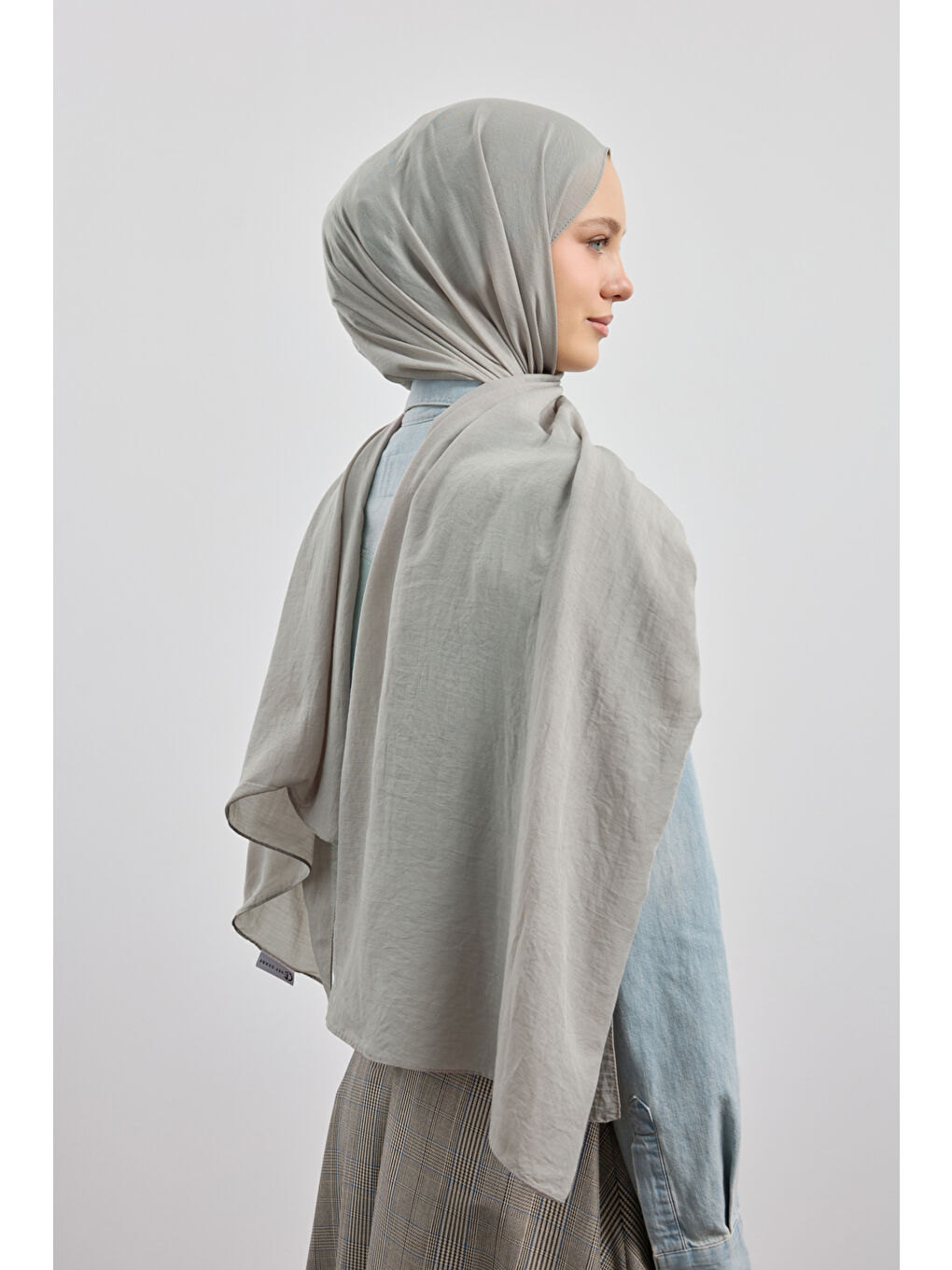 Organik Crash Şal Gri-4