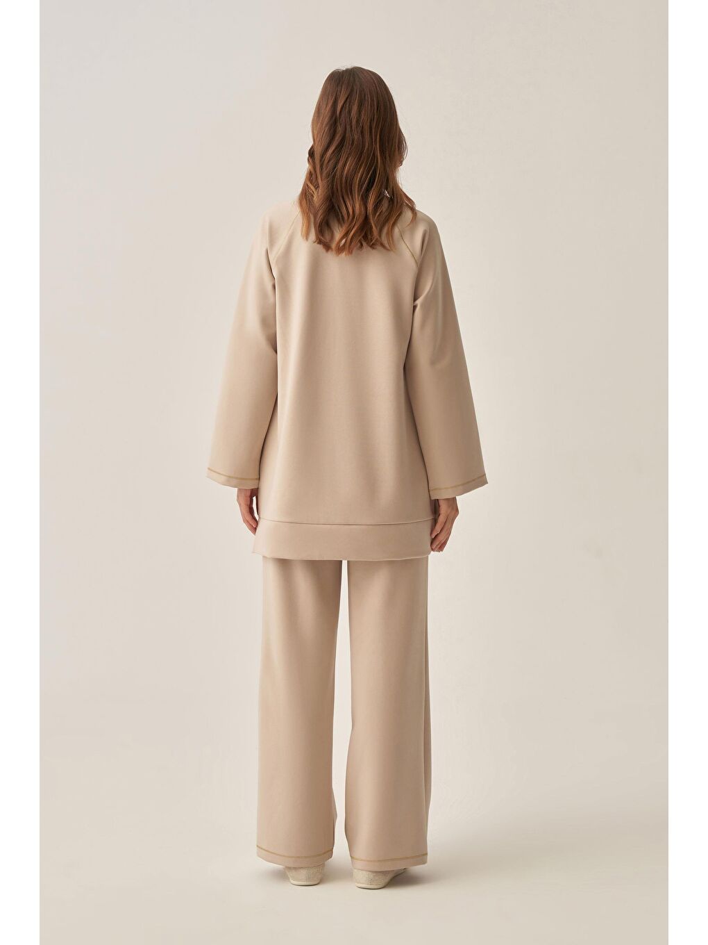 Bej-Gold Çıtçıtlı Pantolonlu Takım-2