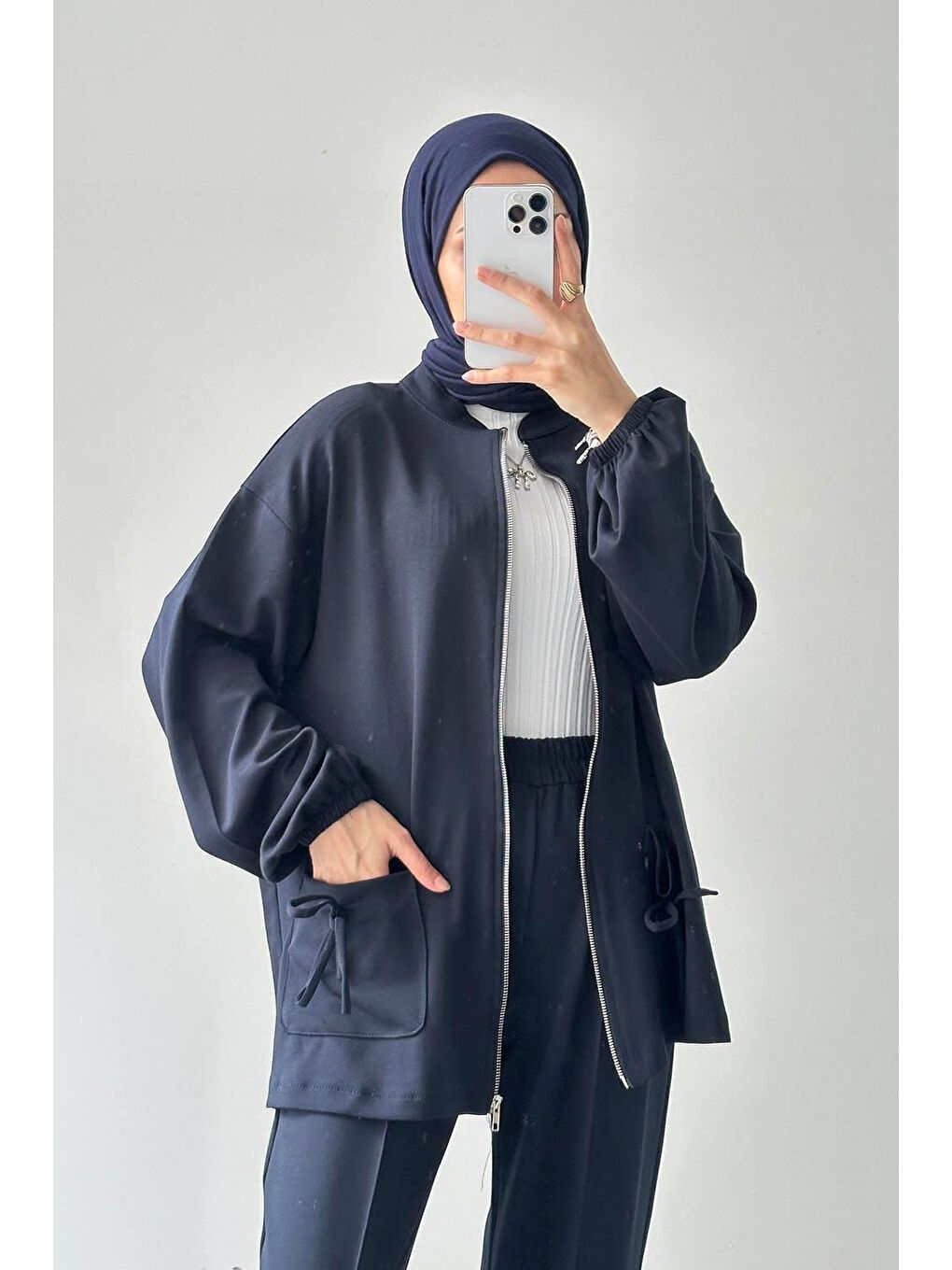 Biyeli Cepli İkili Takım Lacivert-1