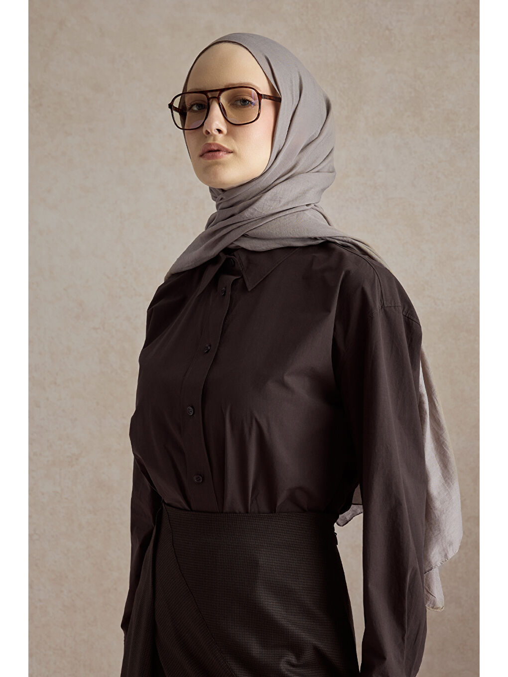 Organik Crash Şal Küllü Gri