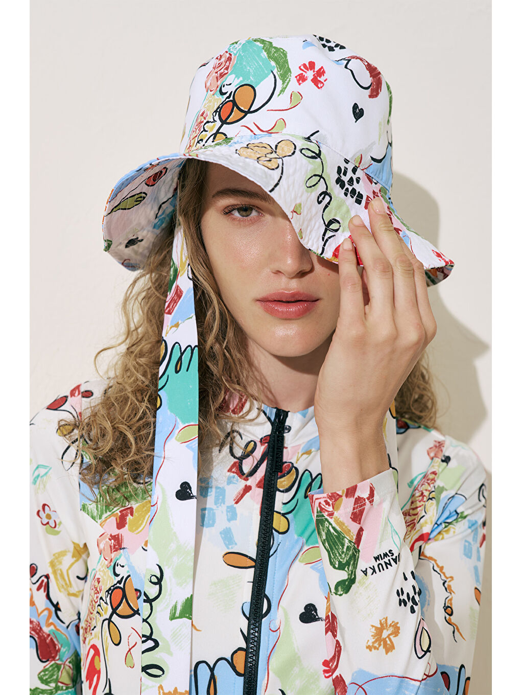 Karışık Bağlamalı Bucket Şapka Summer-1