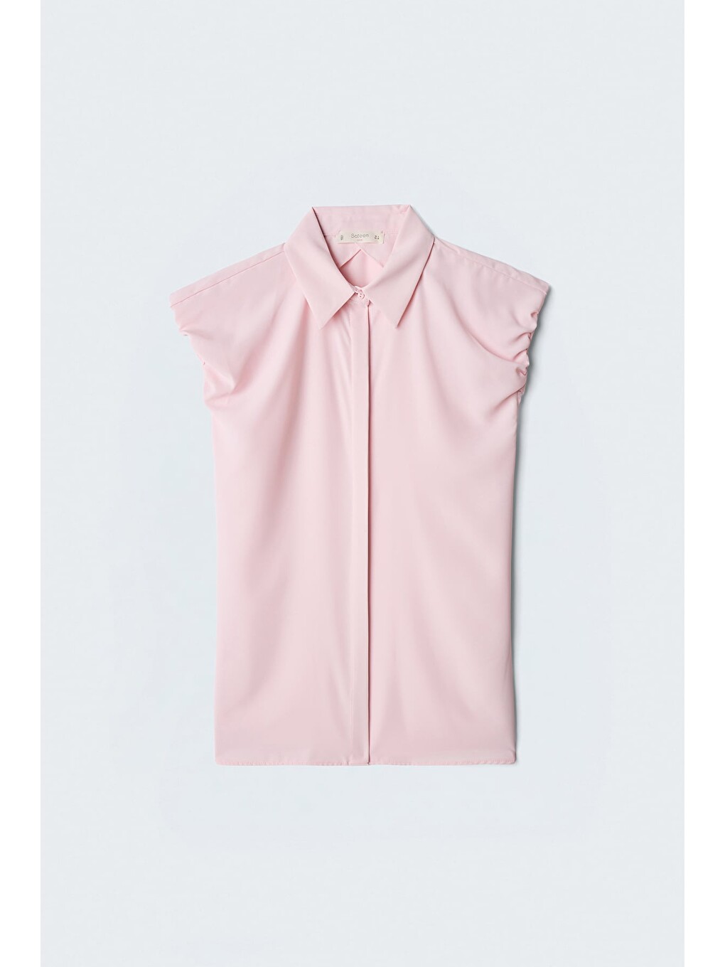 Kol Detaylı Gömlek - Pembe-3