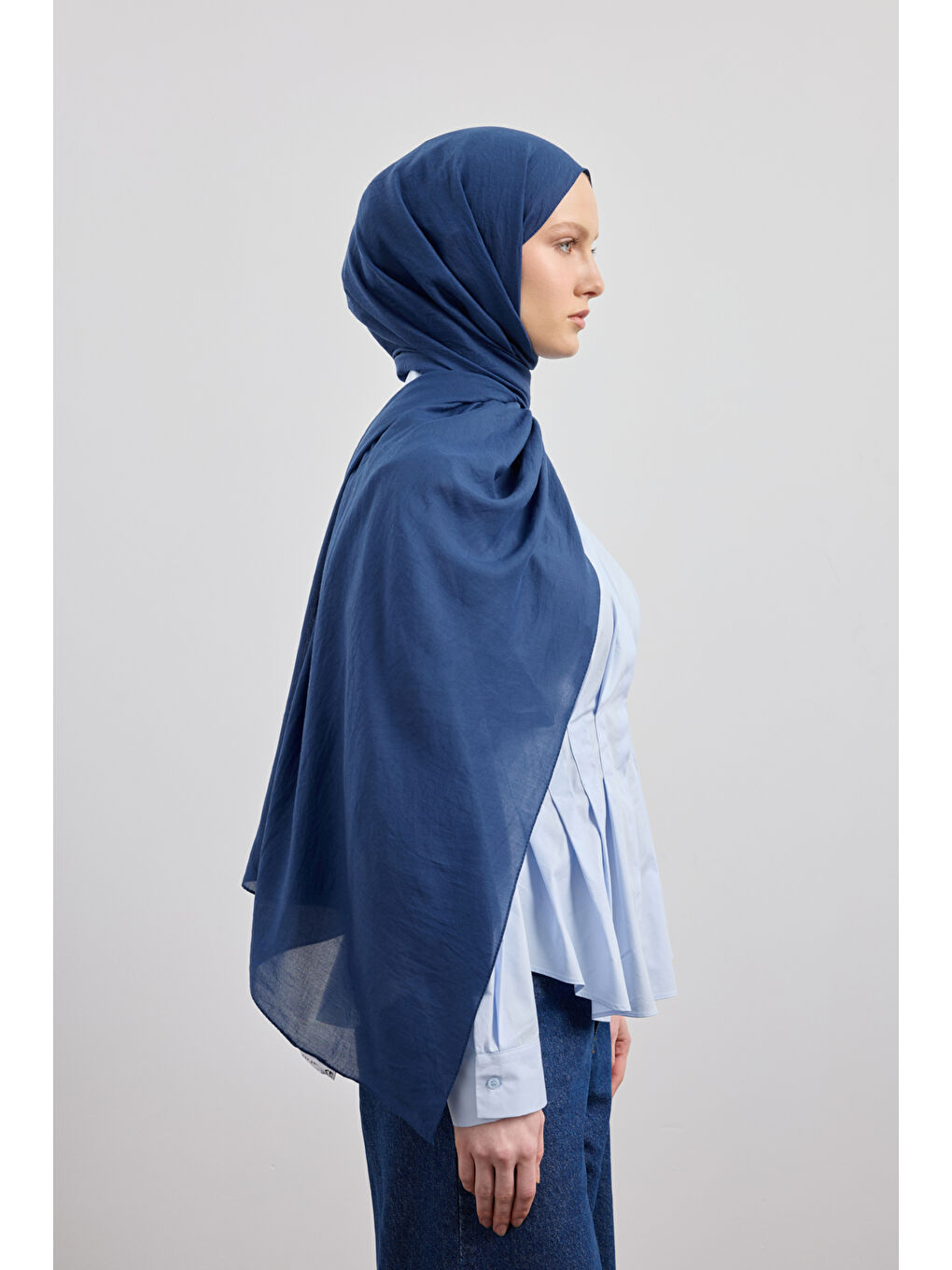 Organik Crash Şal İndigo-4