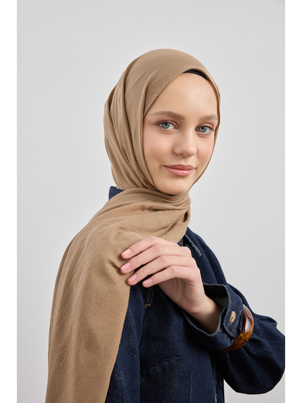 Kahverengi Organik Crash Şal Sütlü Kahve-1