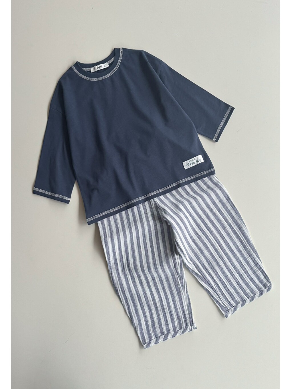 Oversize Pantolon Takım 2-10 Yaş Lacivert