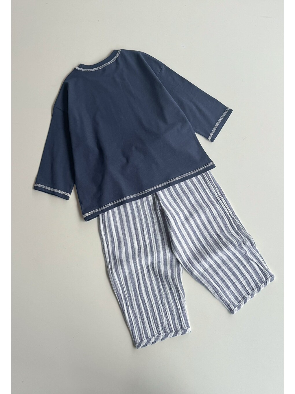 Oversize Pantolon Takım 2-10 Yaş Lacivert-1