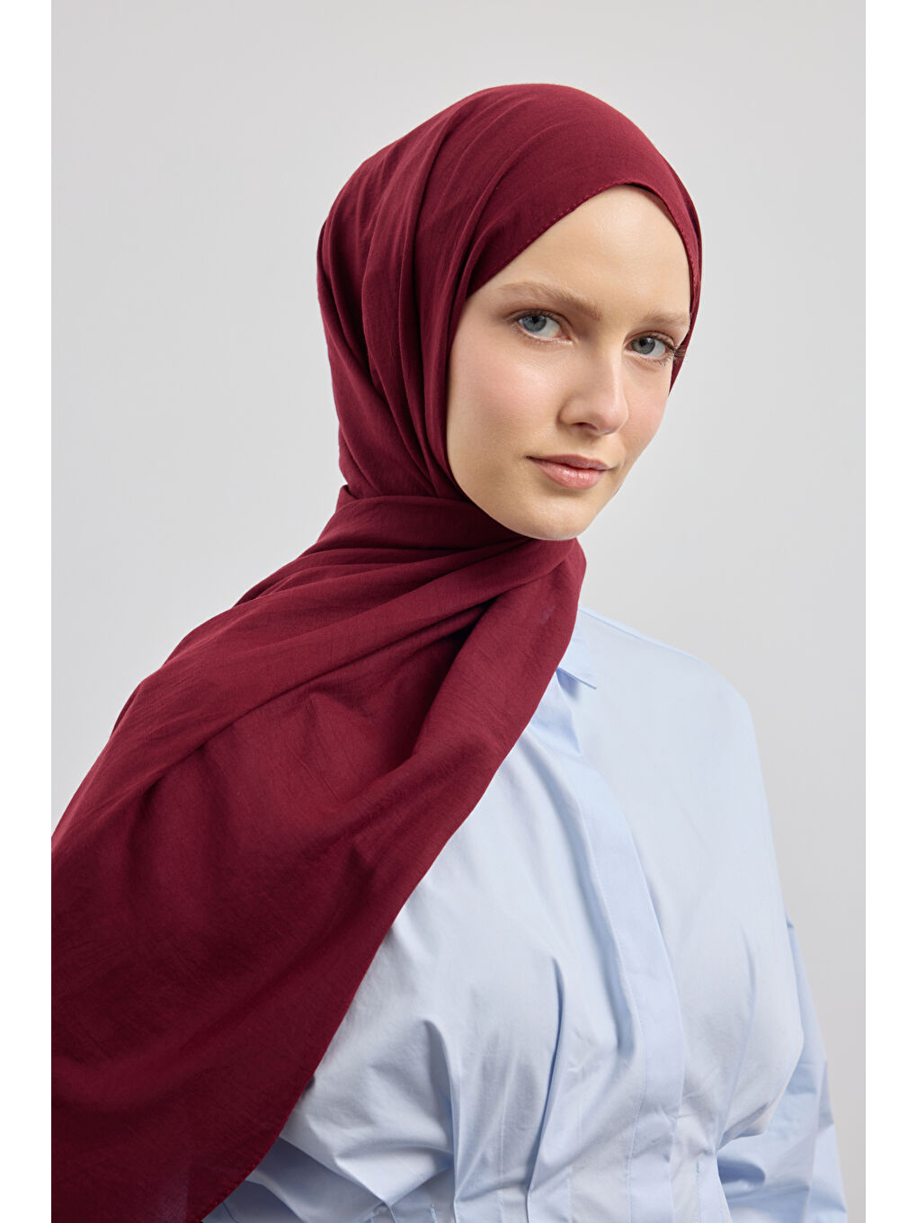 Organik Crash Şal Bordo-1