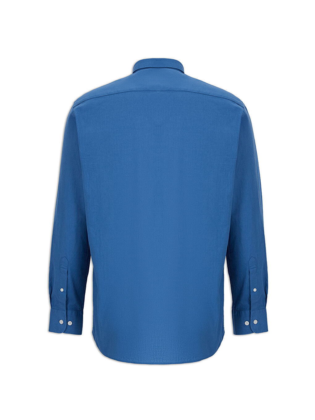 İndigo Uzun Kol Regular Fit Düğmeli Yaka Spor Pamuk Nefes Alabilen Keten Görünümlü Gömlek-6