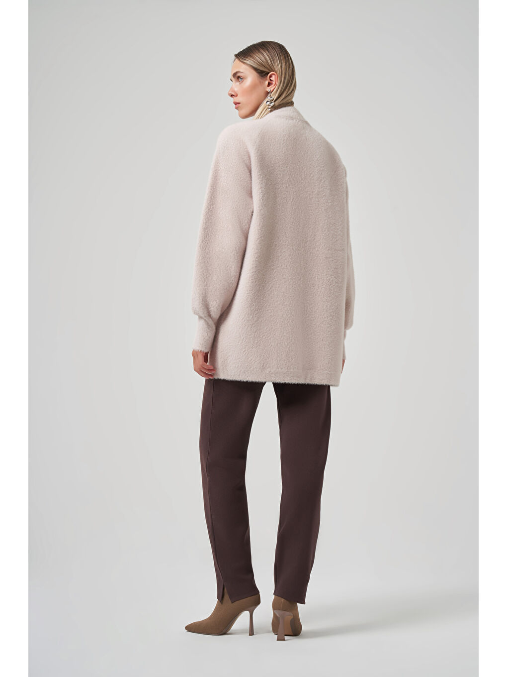 Bej Cep Detay Angora Hırka 7008 Taş-2