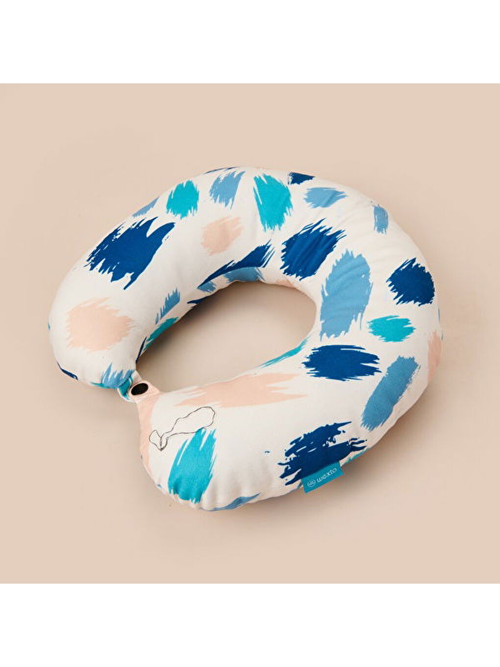 Karışık Gölge Desenli Seyahat Boyun Yastığı - Renkli - 28,5x30 cm-3