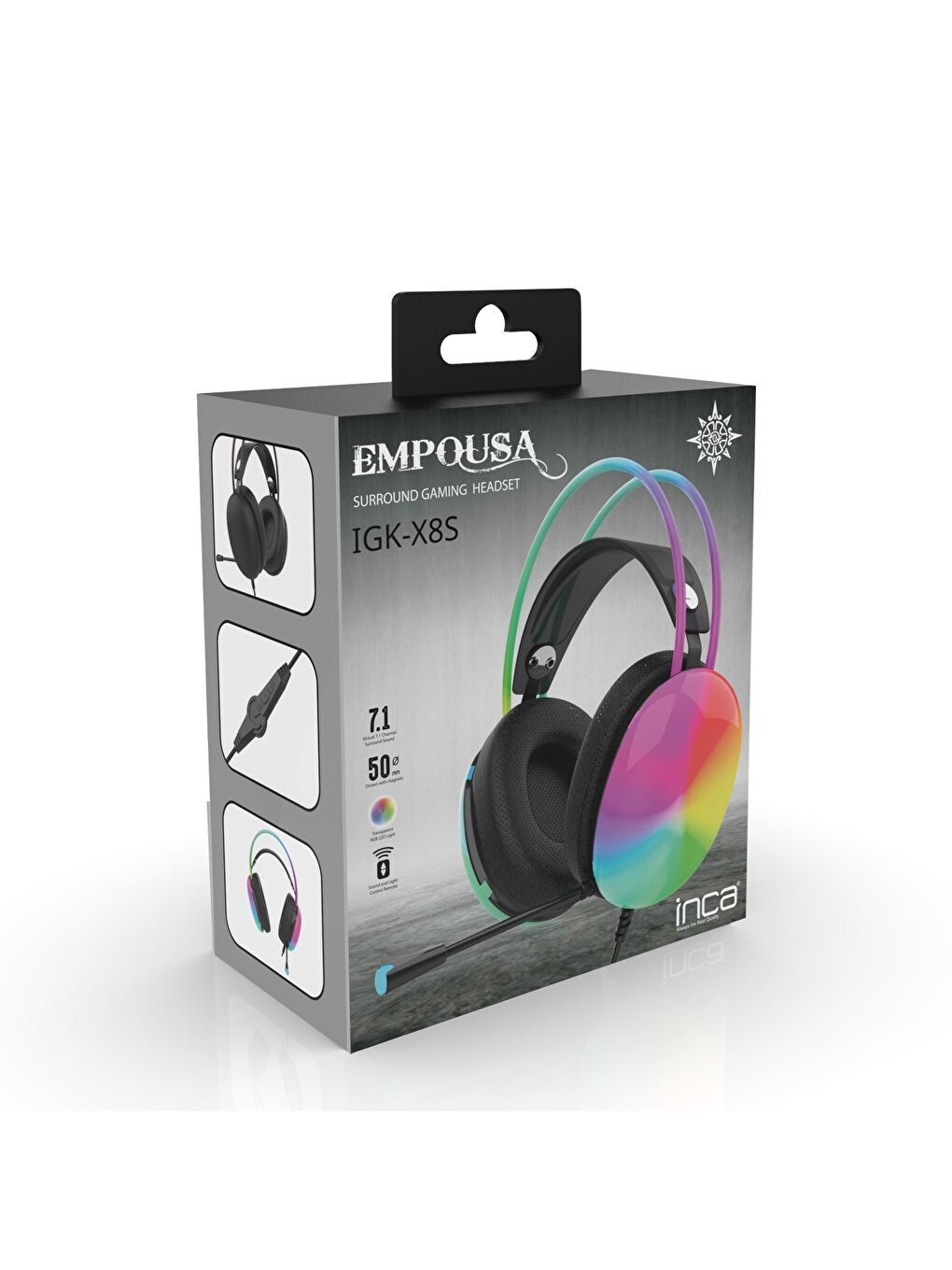IGK-X8S Empousa Series 7.1 Surround Rgb LED  Effect Gaming Oyuncu Kulaklığı-1
