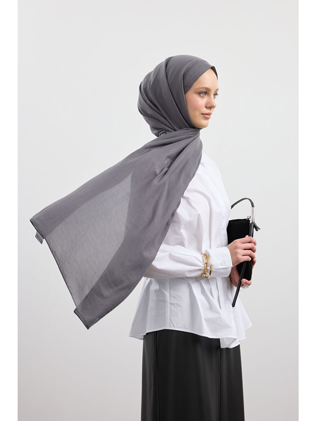 Organik Crash Şal Antrasit