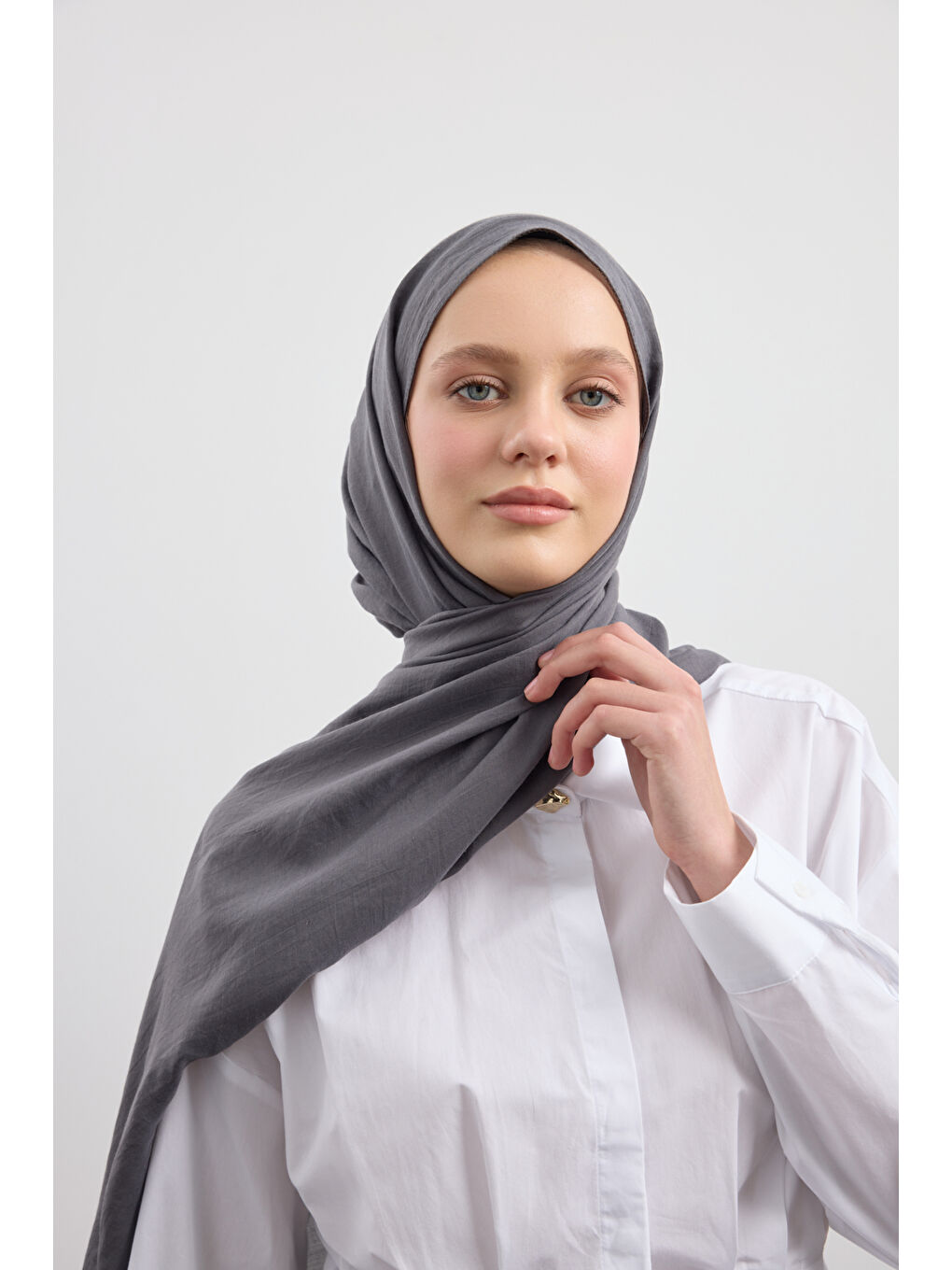 Organik Crash Şal Antrasit-1