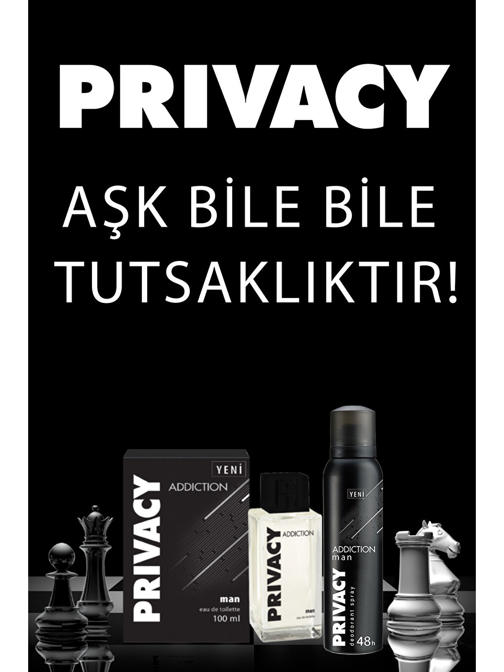 Privacy Man Addiction EDT Parfüm 100ml & Deodorant 3x150ml - 4