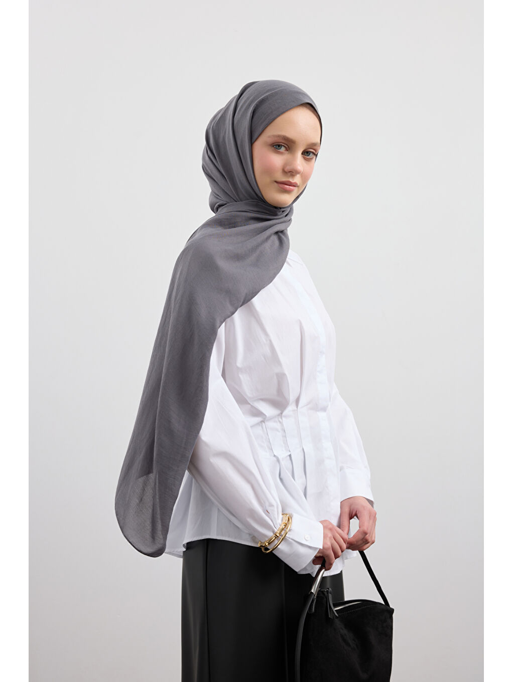 Organik Crash Şal Antrasit-3