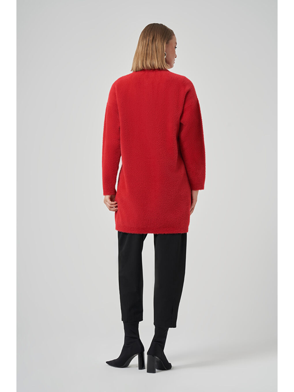 Nakış İşleme Detay Hırka 7007 Kırmızı-2