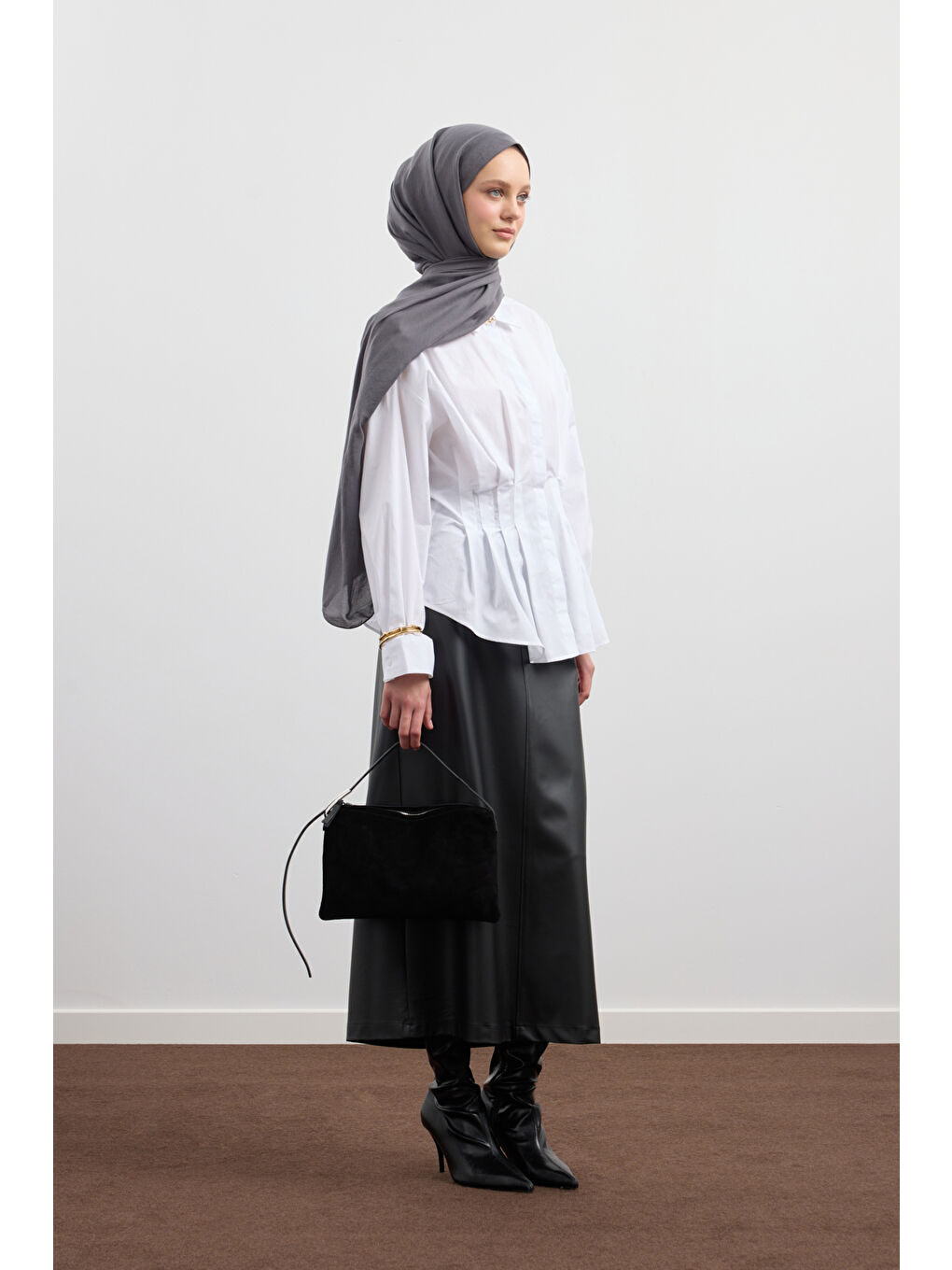 Organik Crash Şal Antrasit-4