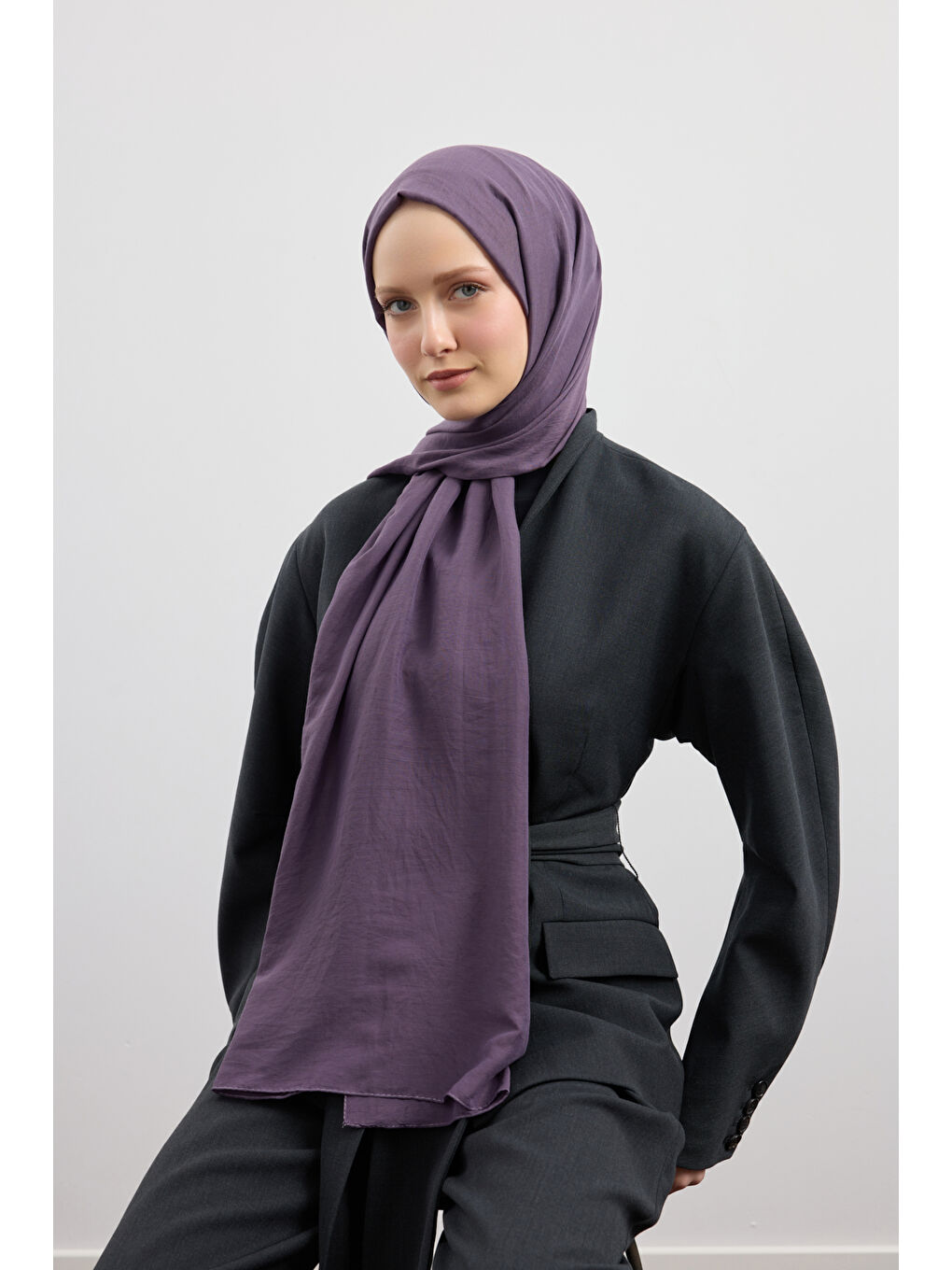 Mor Organik Crash Şal Eflatun
