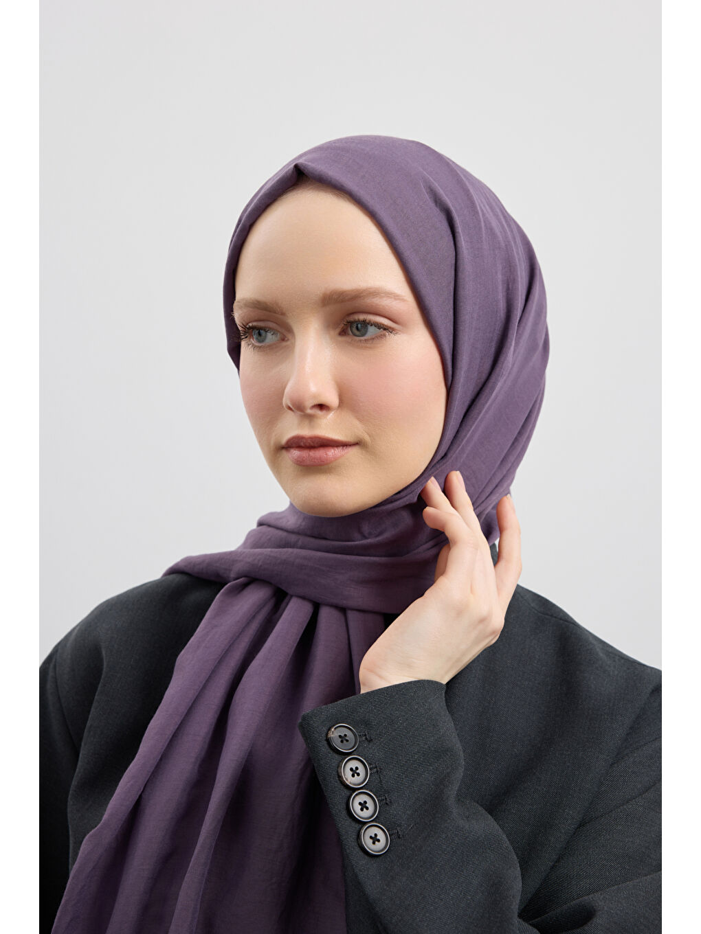 Mor Organik Crash Şal Eflatun-1