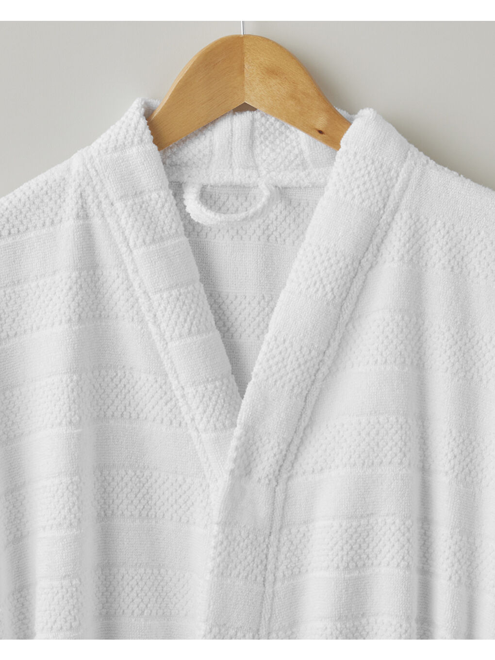 Sandy Stripe Pamuk Bornoz L-XL Beyaz-1