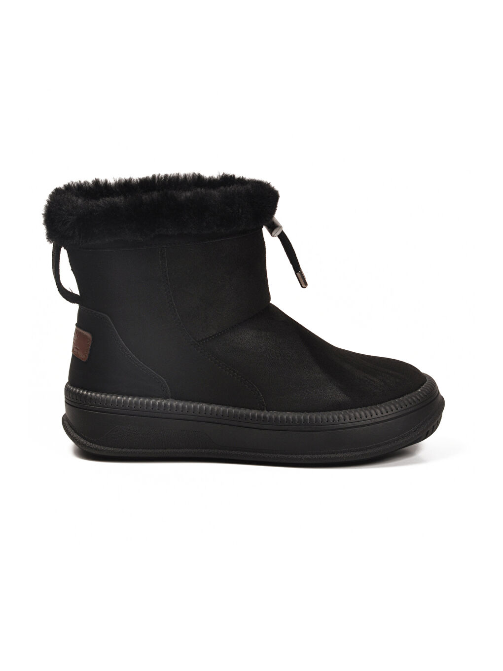 Siyah Kürklü Kaymaz Soğuğa Dirençli Kadın Bot 25003 Z-1