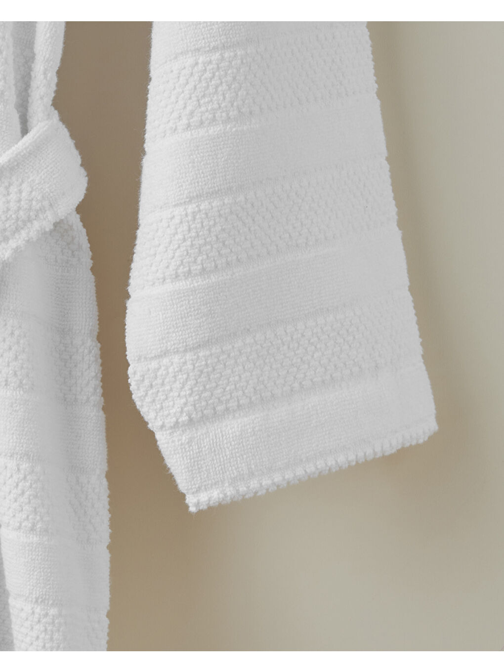 Sandy Stripe Pamuk Bornoz L-XL Beyaz-2