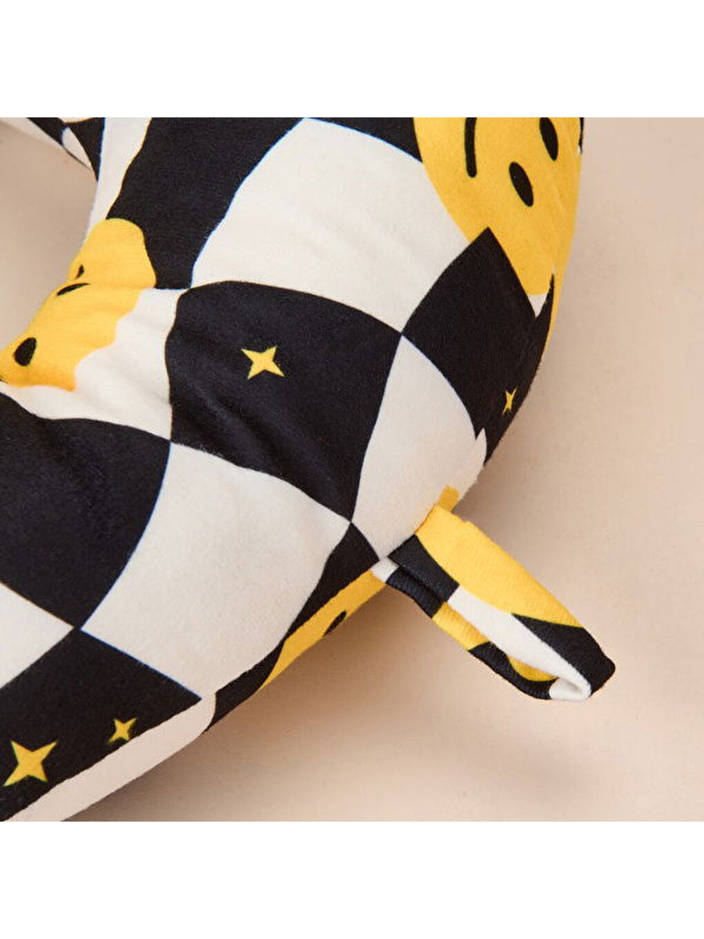 Karışık Dama Desenli Seyahat Boyun Yastığı - Renkli - 28,5x30 cm-1