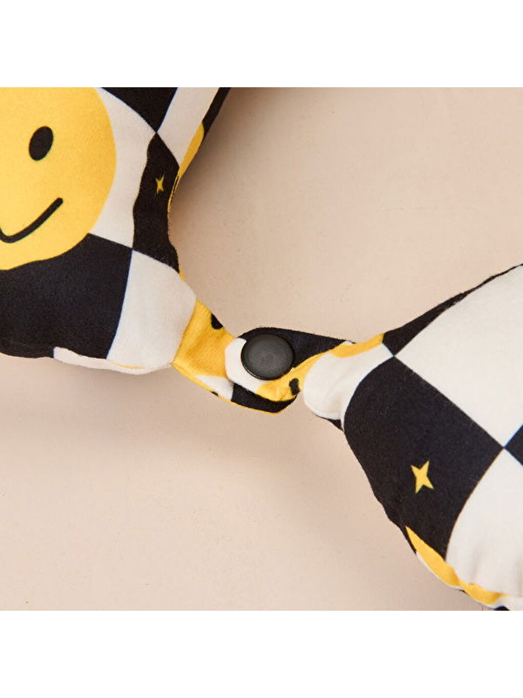 Karışık Dama Desenli Seyahat Boyun Yastığı - Renkli - 28,5x30 cm-3