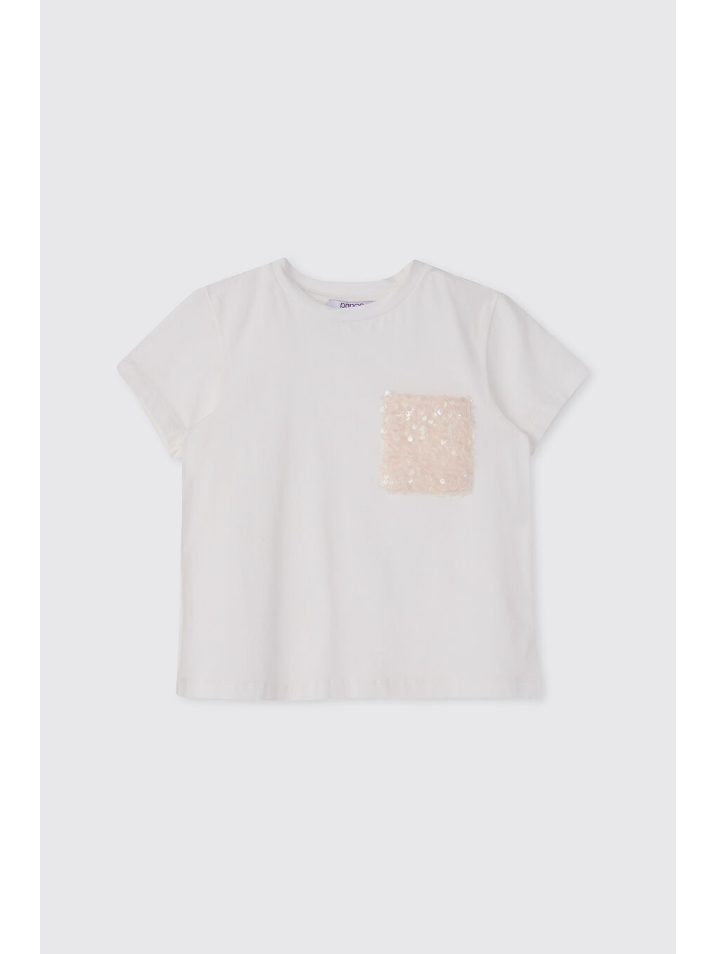 Pembe Kız Çocuk Payetli Kısa Kollu Pudra Tişört