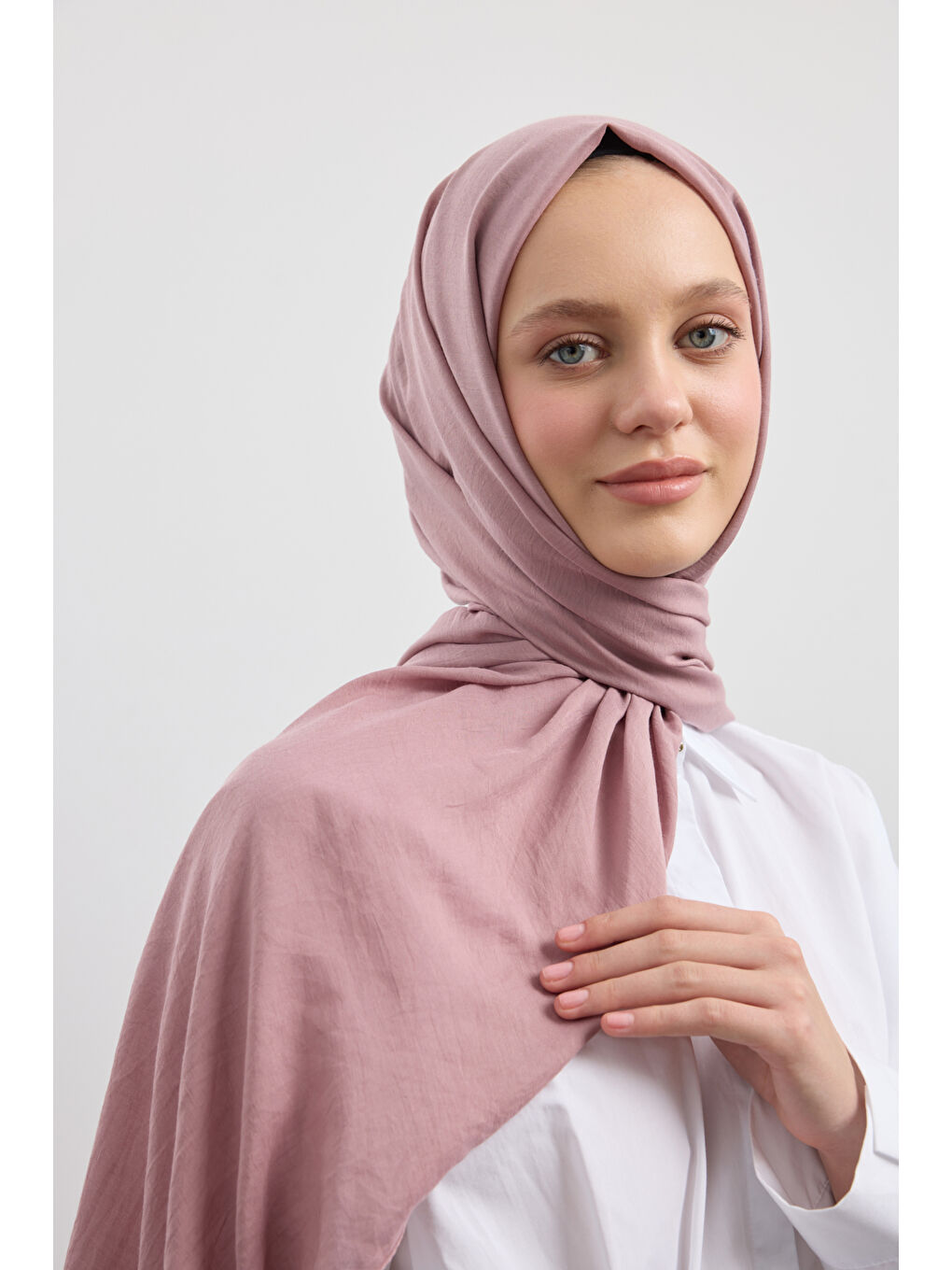 Pembe Organik Crash Şal Gül Kurusu-1