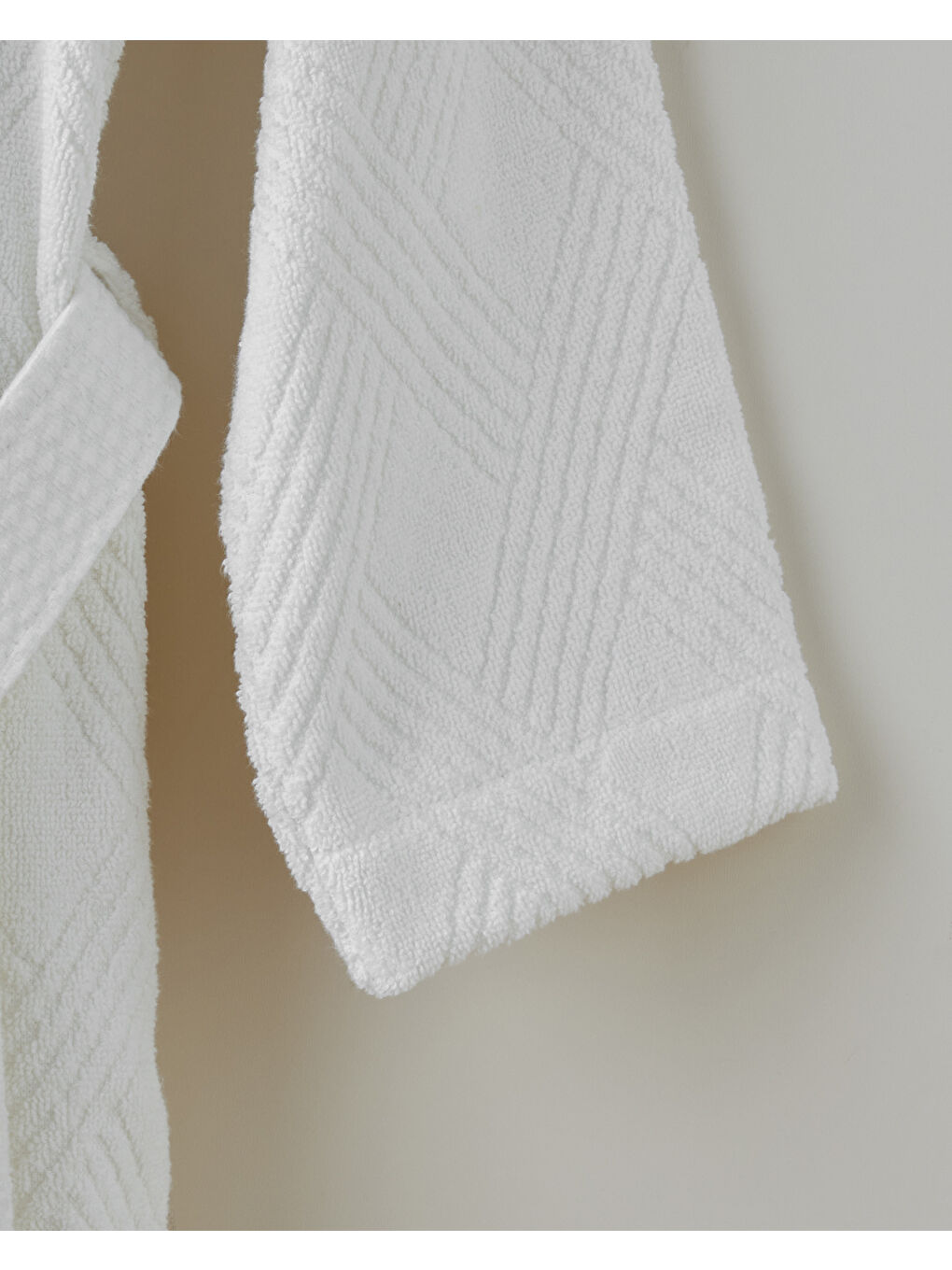 Ekru Chic Diamond Pamuk Bornoz S-M Fildişi-2