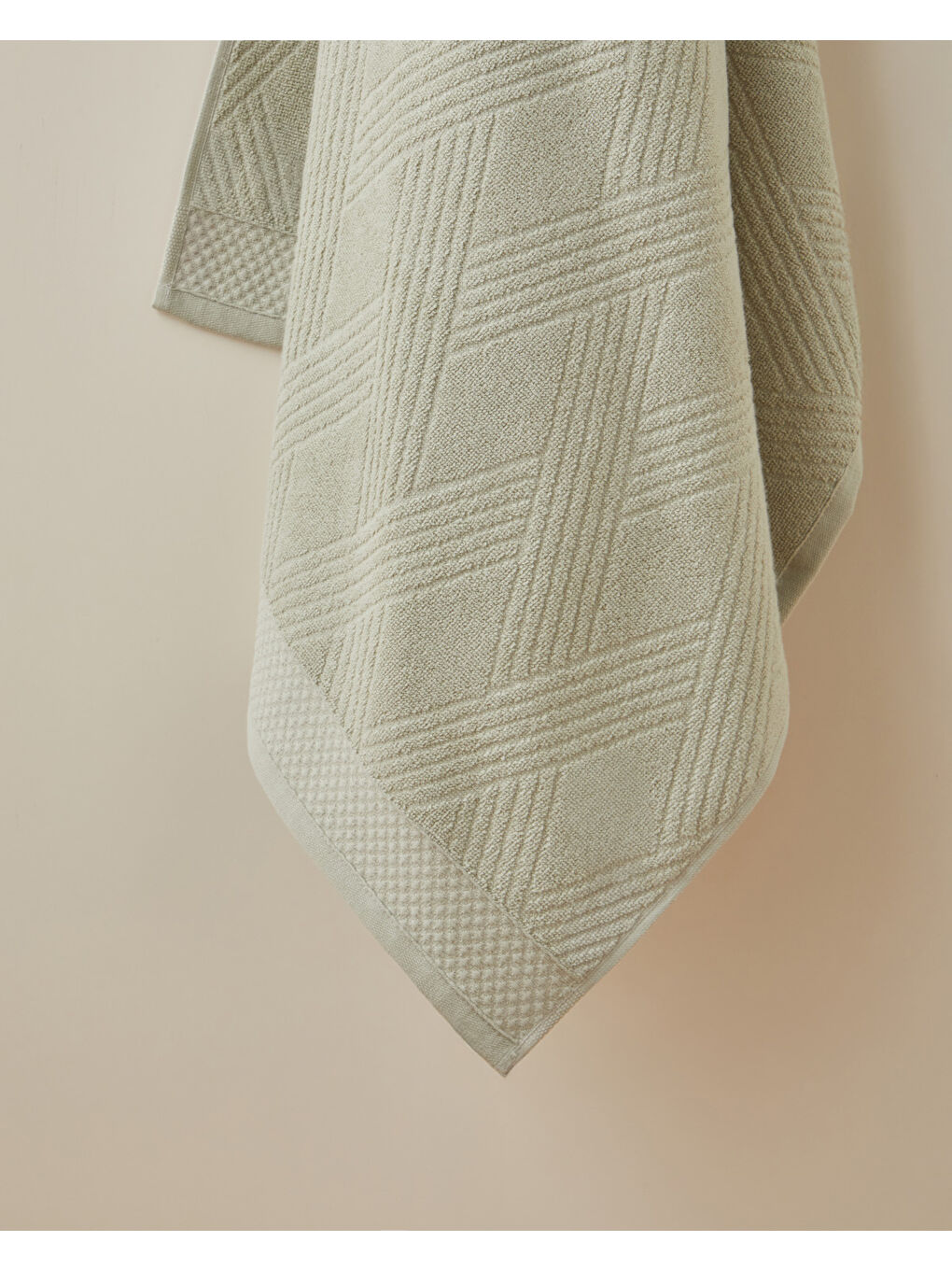 Chic Diamond Pamuk Banyo Havlusu 80x150 cm Açık Yeşil-1