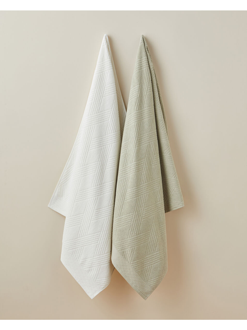 Chic Diamond Pamuk Banyo Havlusu 80x150 cm Açık Yeşil-2