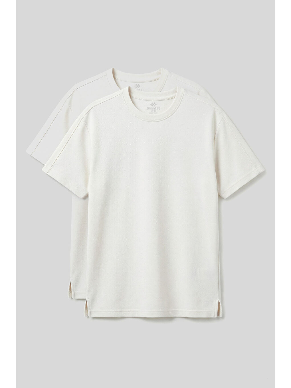 Rahat Form O Yaka 2li Paket Ekru Erkek T-Shirt - 88495