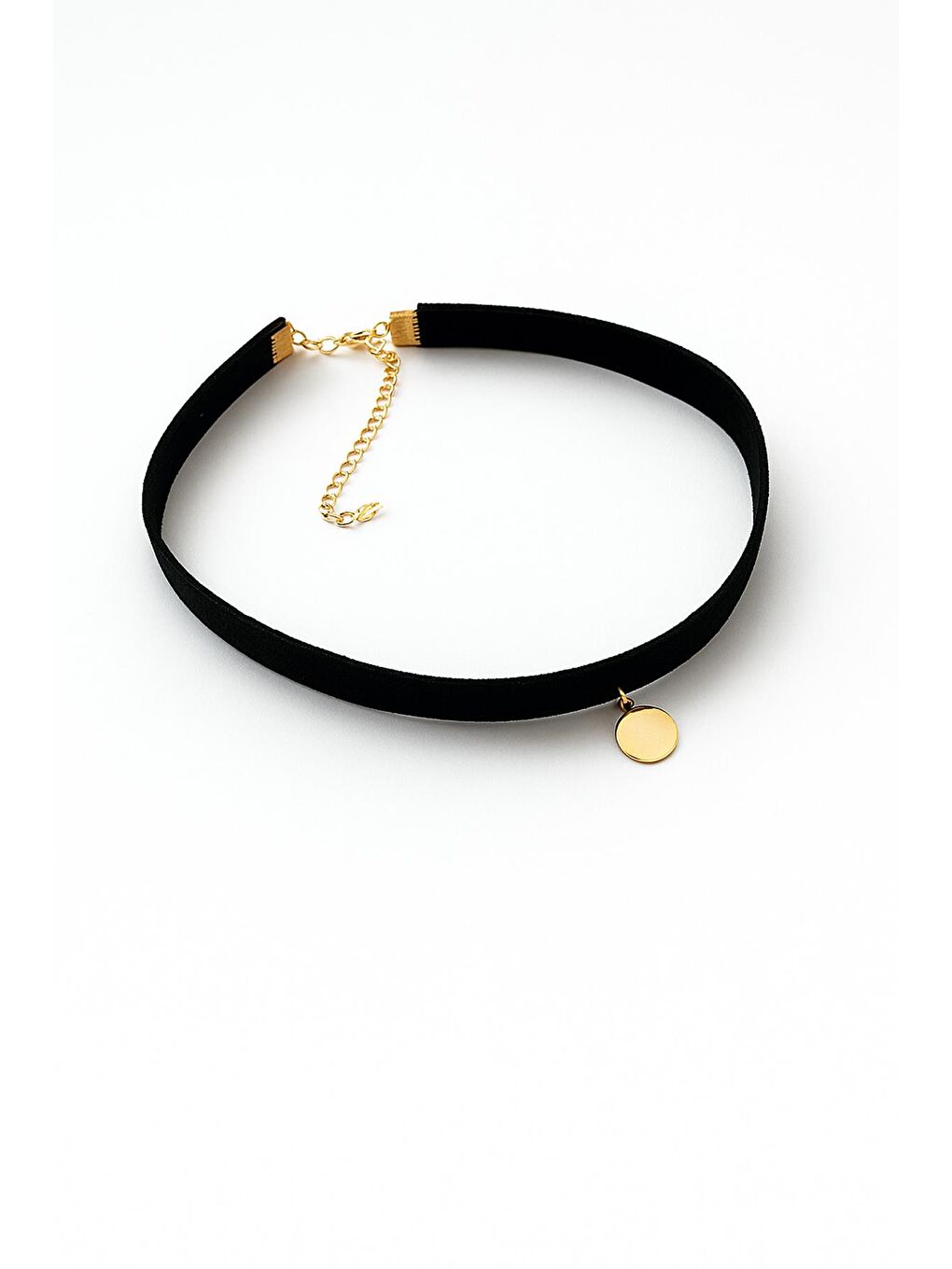 Siyah Pul Uçlu Tasma Choker Kolye