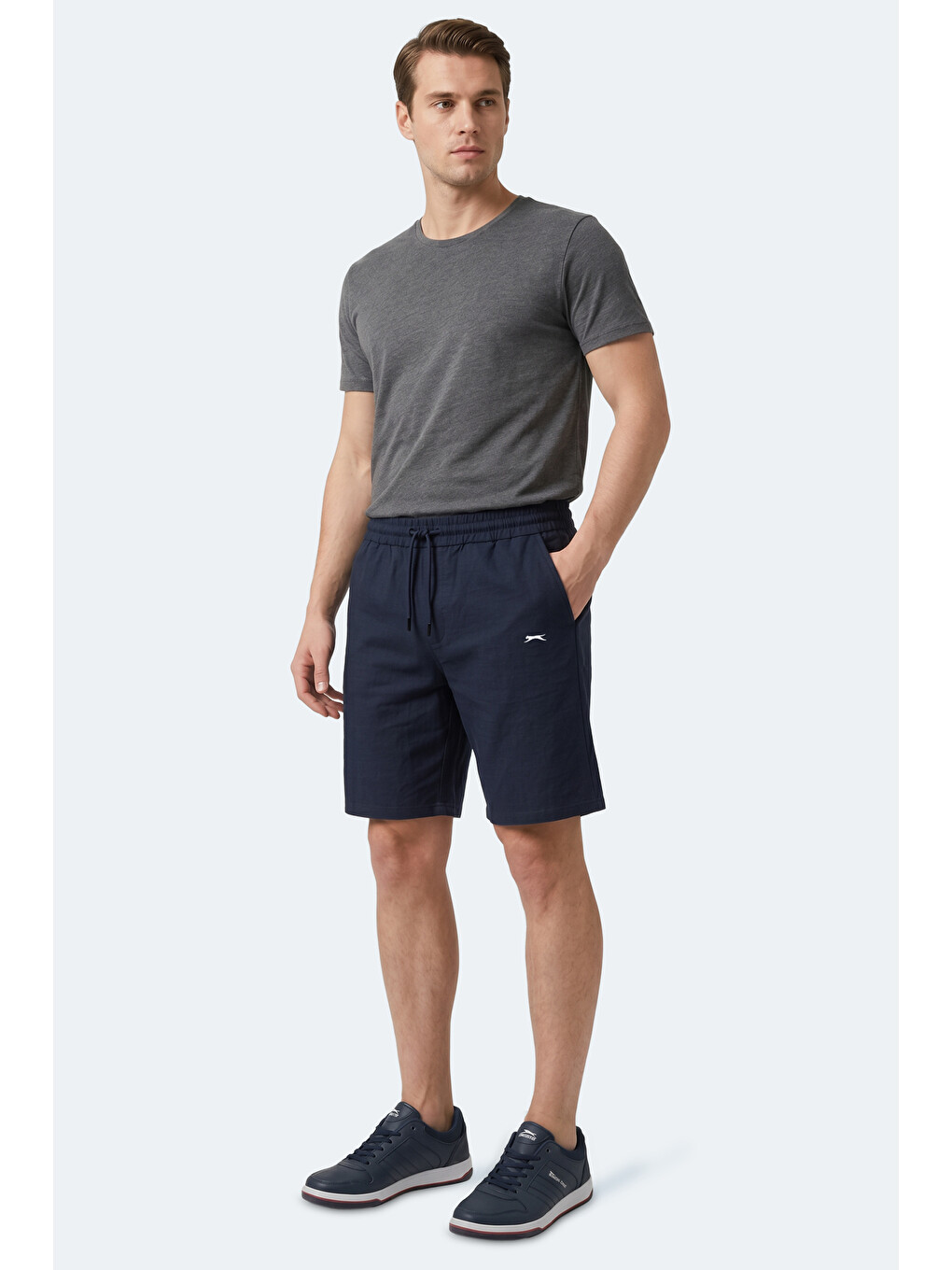 Kasey Erkek Pamuklu Lacivert Şort-1