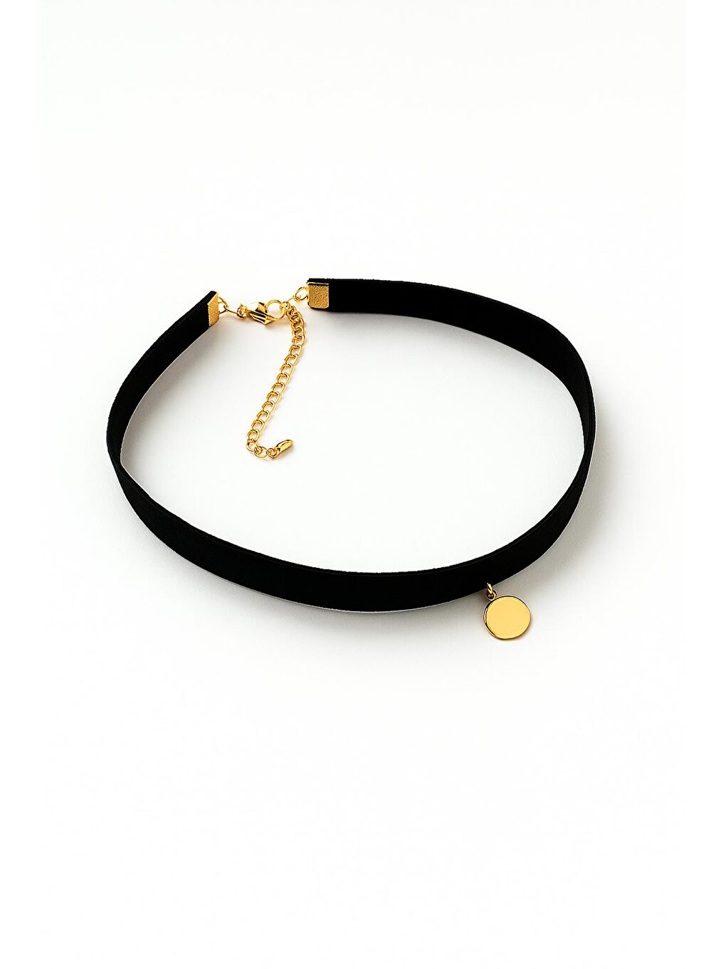 Siyah Pul Uçlu Tasma Choker Kolye-1