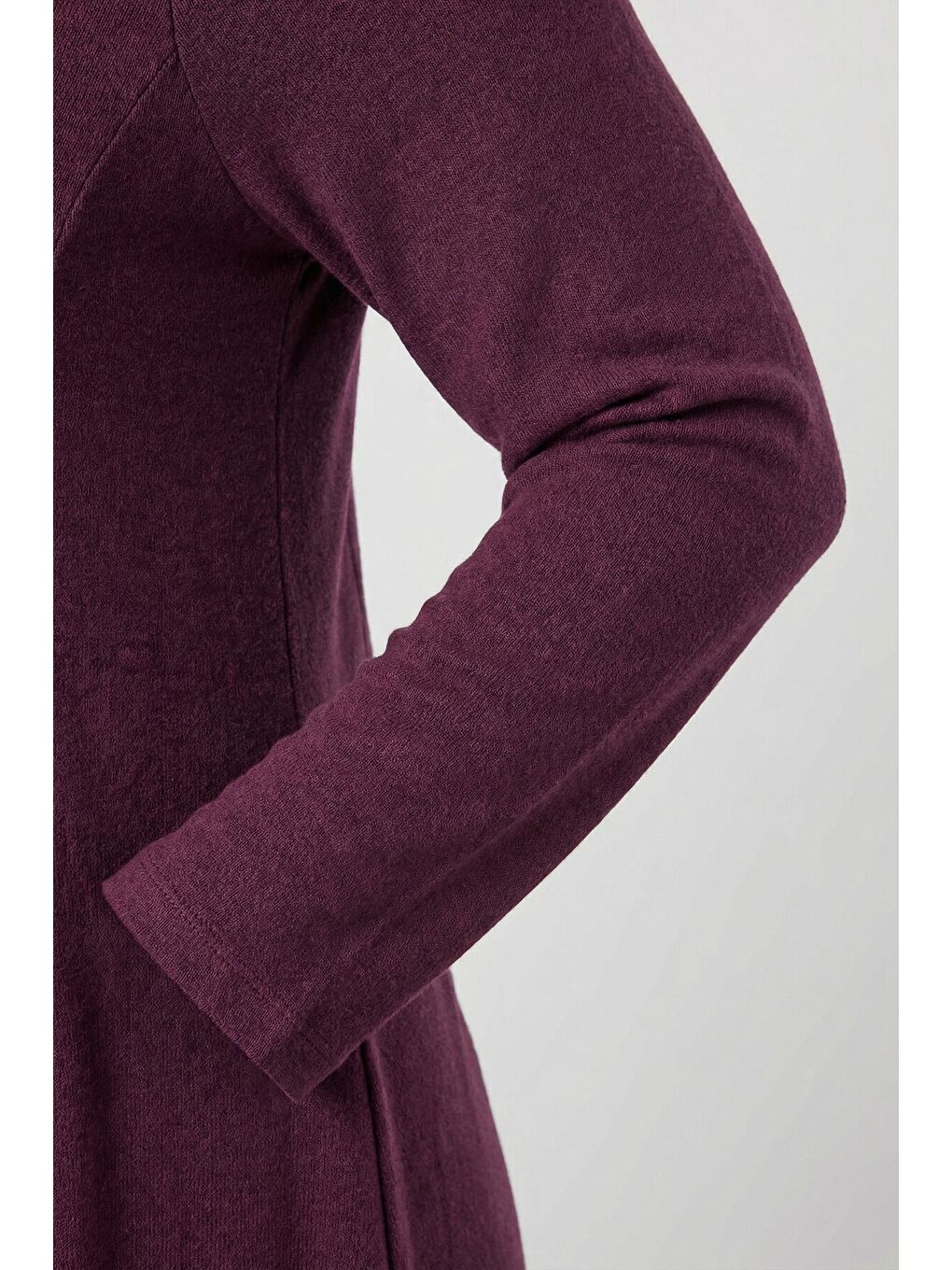 Büyük Beden Mor Soft Touch Cepli Tunik Elbise 285078-7