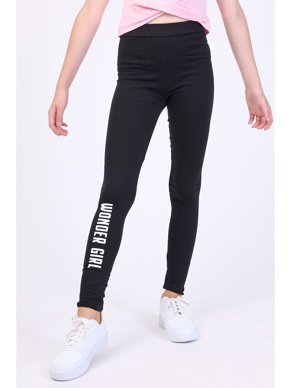 Siyah Kız Çocuk Baskılı Tayt-1