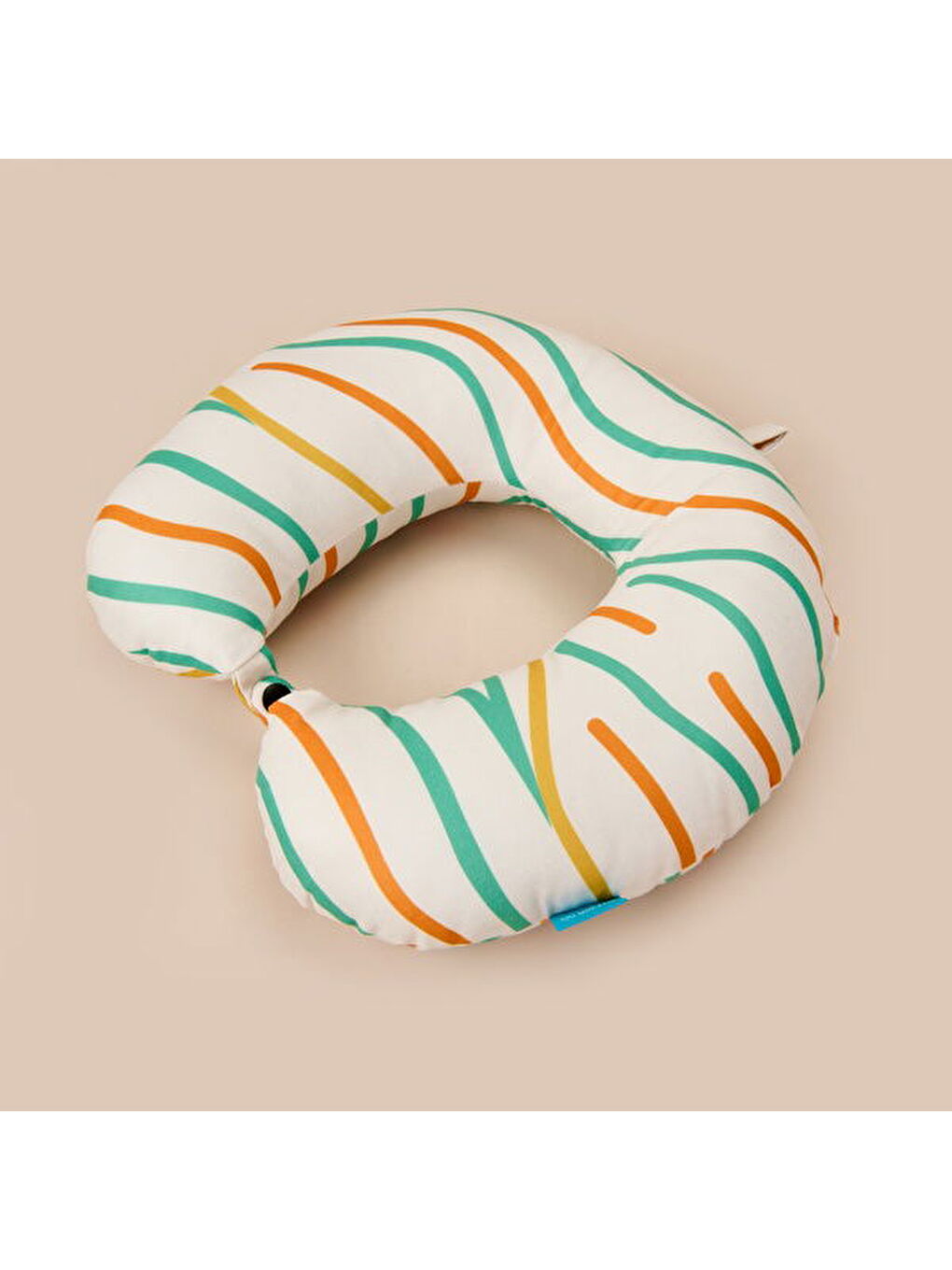 Karışık Çizgi Desenli Seyahat Boyun Yastığı - Renkli - 28,5x30 cm-2