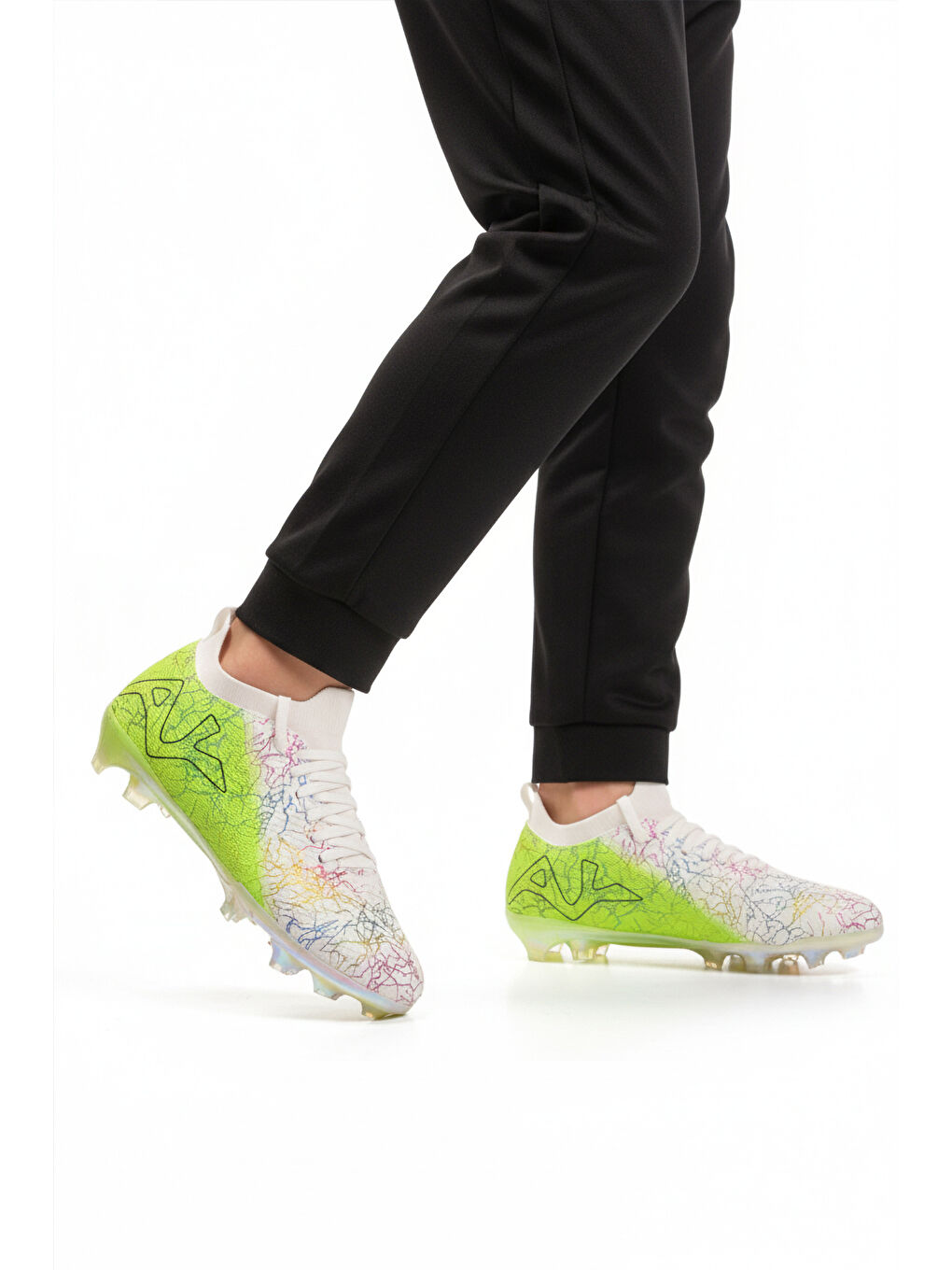 Beyaz Yeşil Bilekten Çoraplı Unisex Krampon GK-252-153 G-2