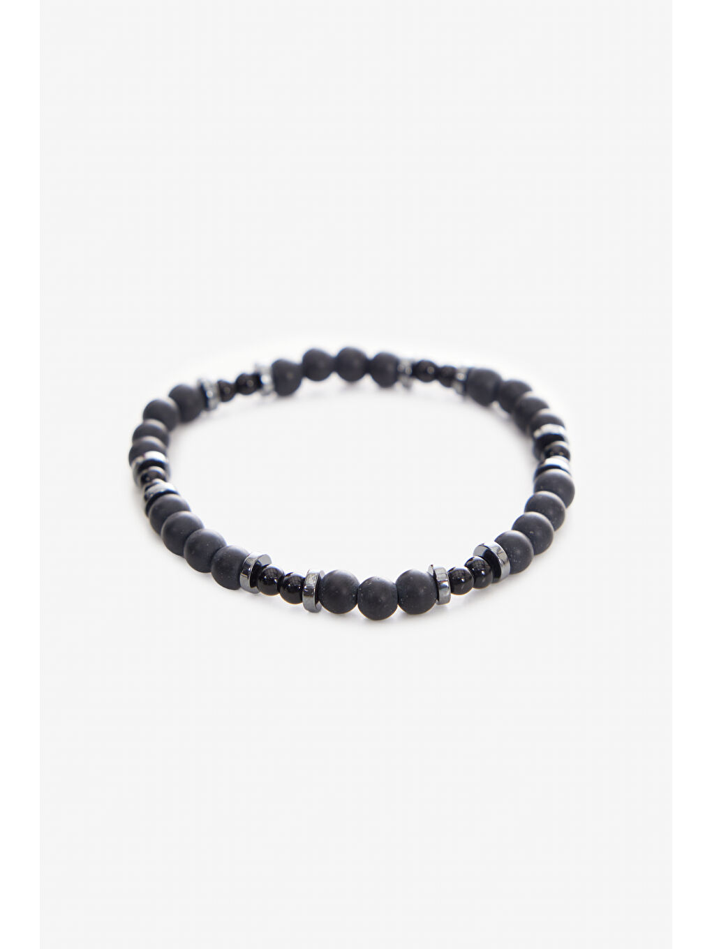 Erkek Siyah Doğal Taş Boncuk Bileklik