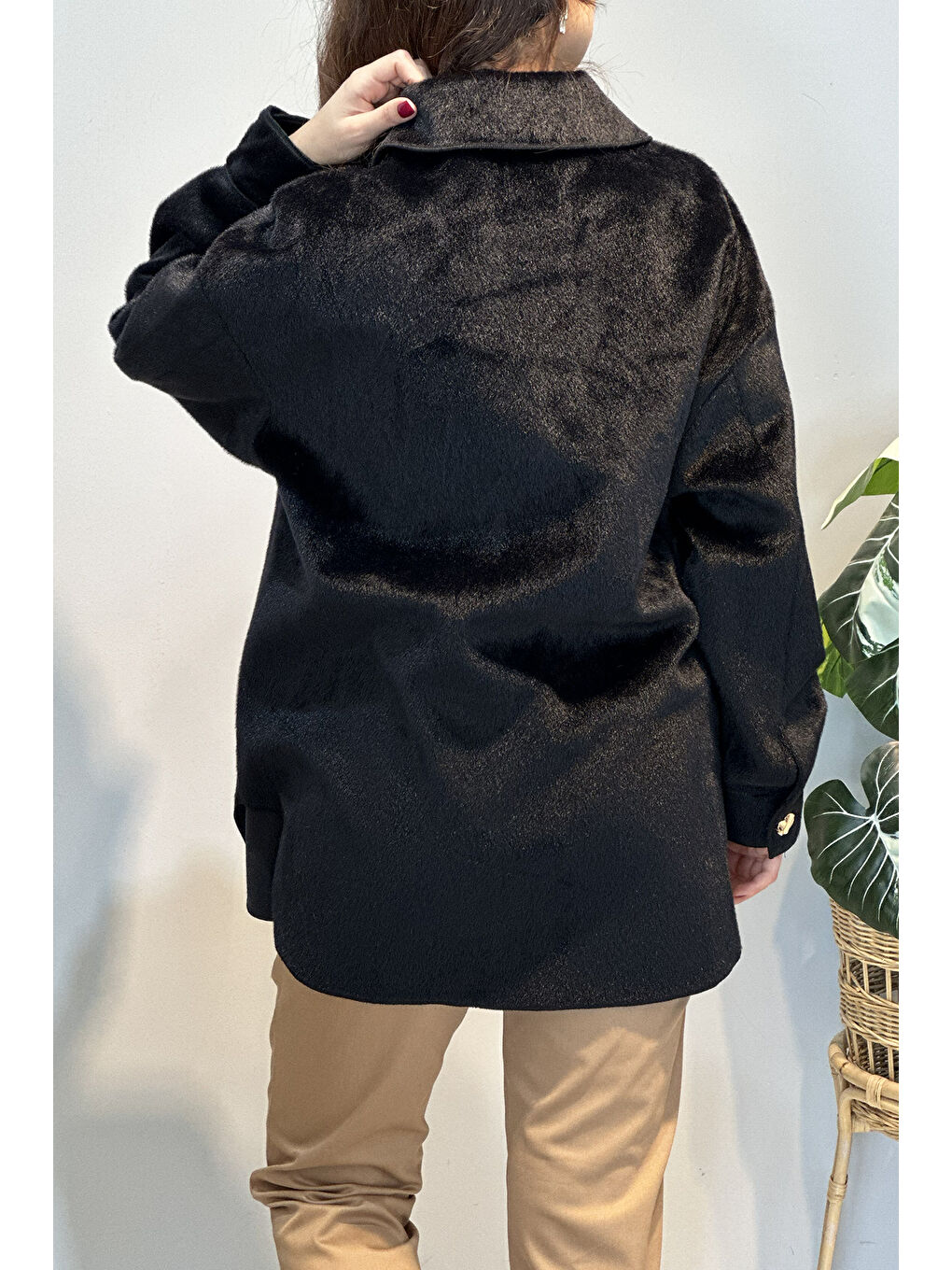 Cep ve Düğme Detaylı Ceket 35851 Siyah-3