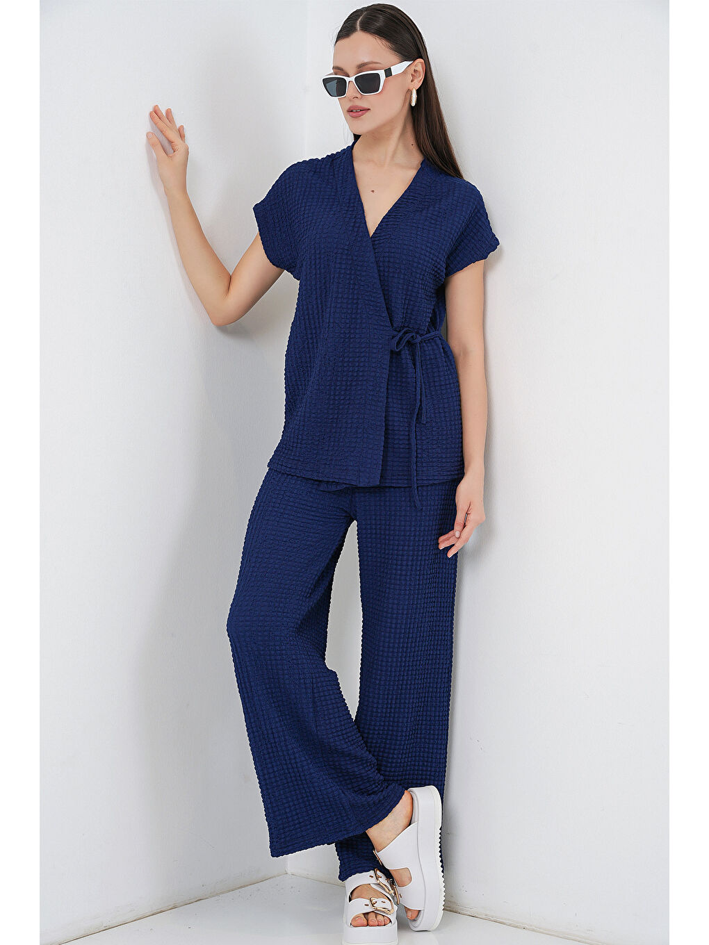 Kadın Örme İkili Takım 30064 - Lacivert-3