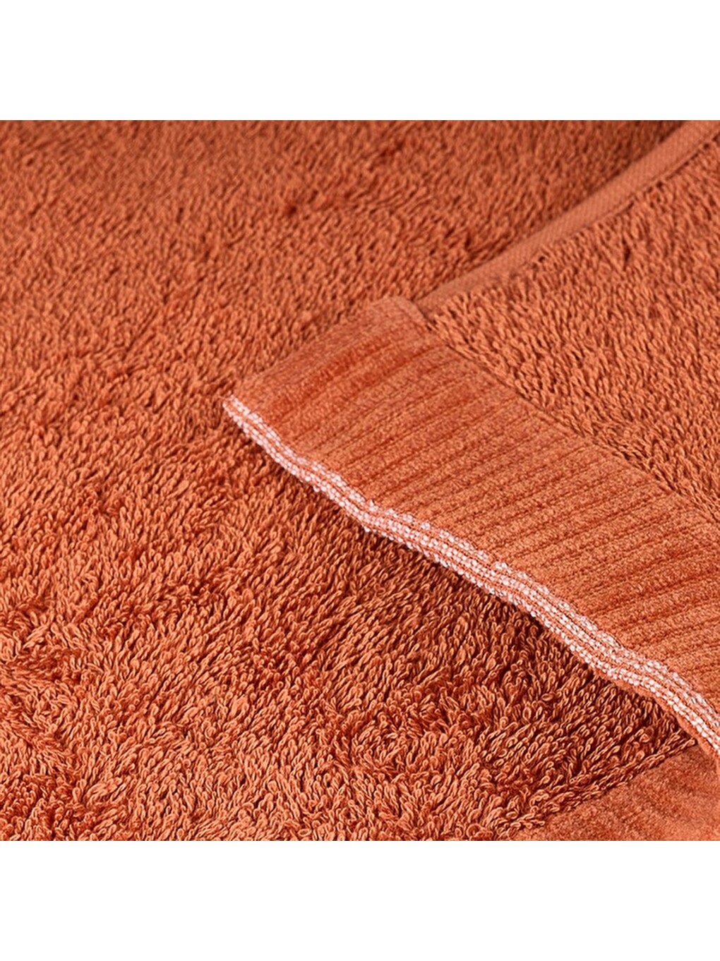 Kahverengi Soft Linen Yüz Havlusu - Kiremit - 50x90 cm-1