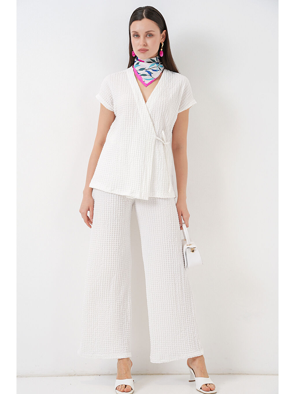Kadın Örme İkili Takım 30064 - Beyaz
