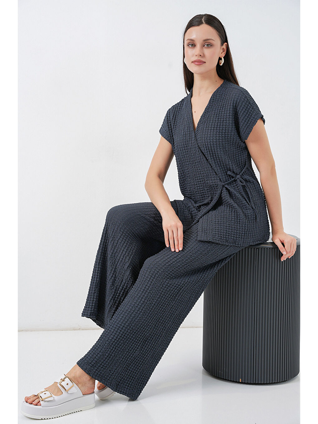 Kadın Örme İkili Takım 30064 - Antrasit-1